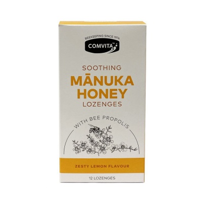Comvita Soothing Manuka Honey Lozenges with Bee Propolis   Zesty Lemon 12 Lozenges